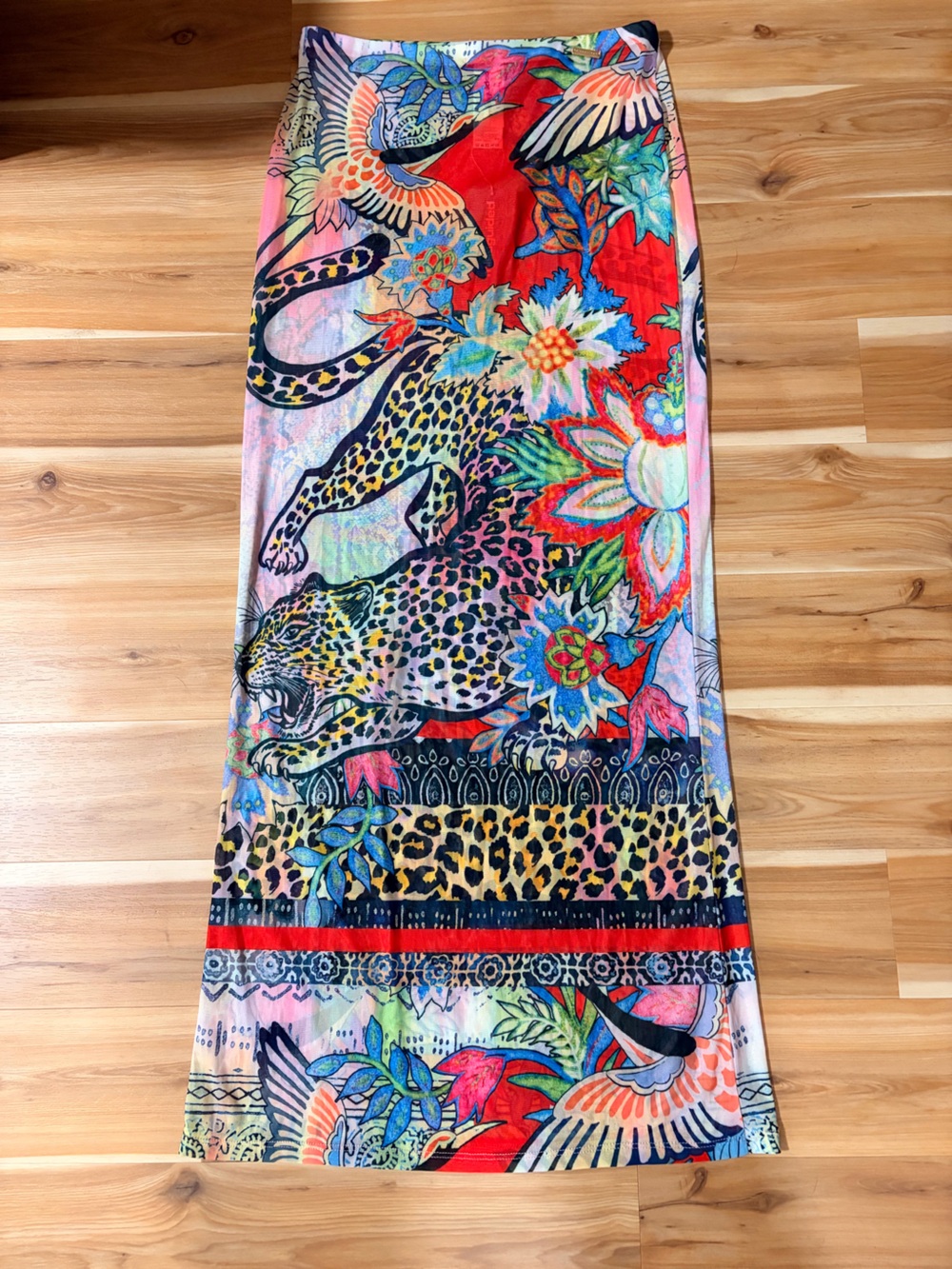 Missguided + Multicolor Floral & Leopard Maxi Skirt